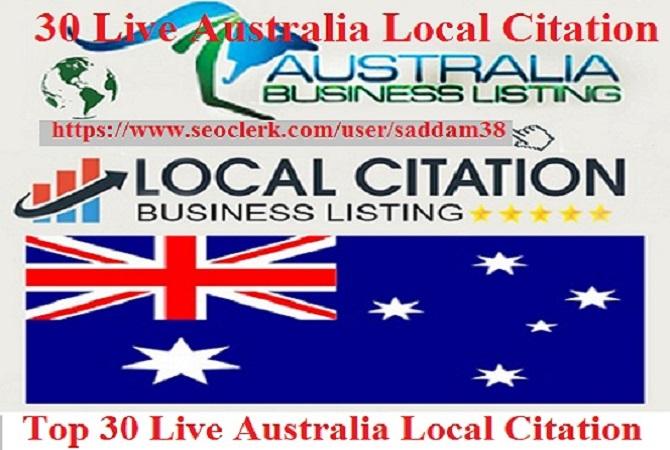 Create 30 Australia Live Citations For Local Business...