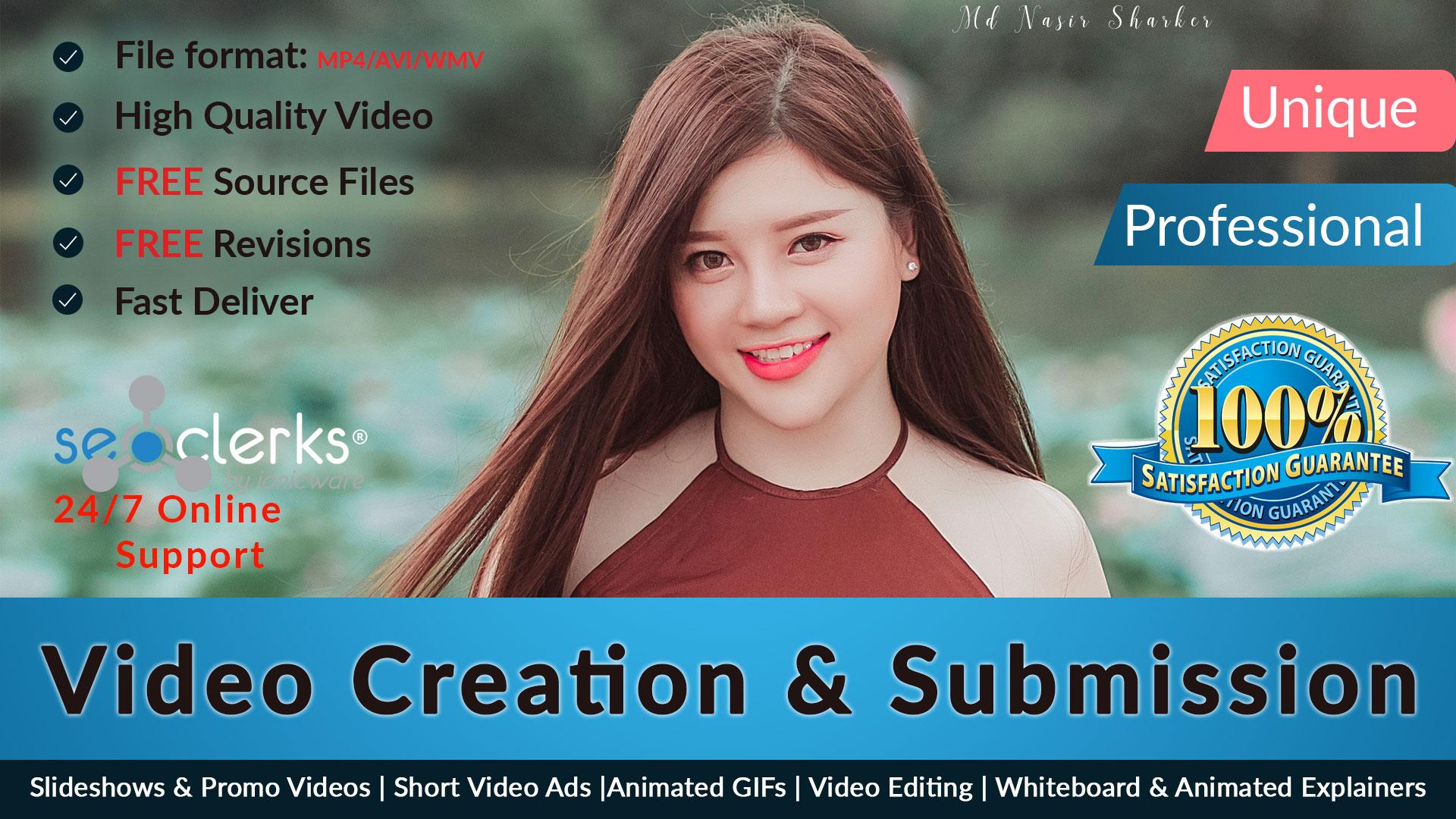 Do 20 High PR Sites Video Creation And Video Submissi...