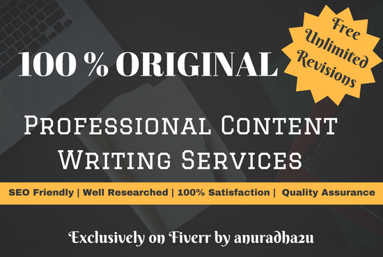 100 Original & Professional Content Writing Servi...