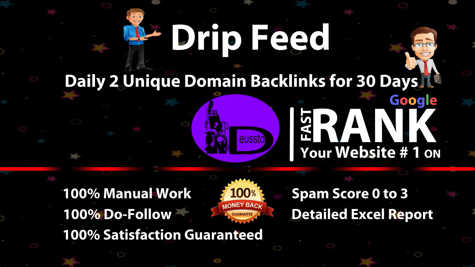 Drip Feed, Daily 2 Unique Domian Backlinks Of Da 20 ...