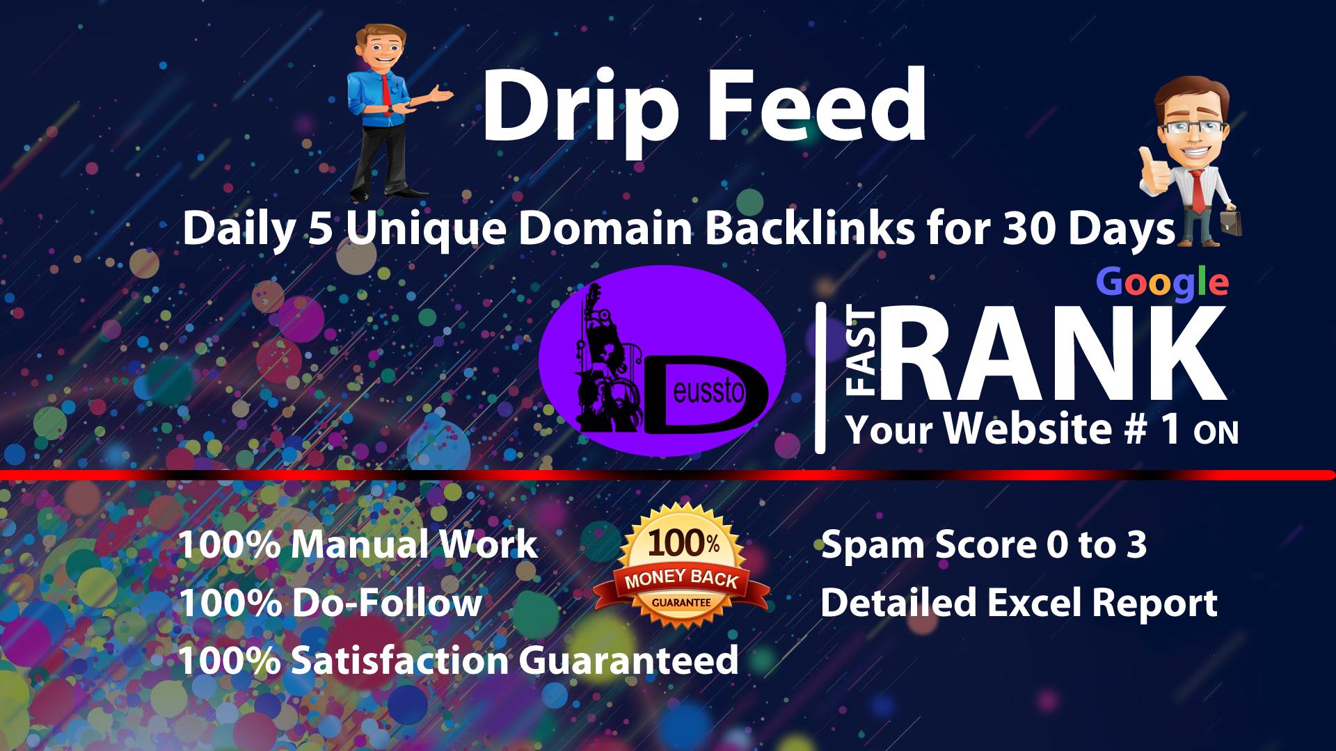 Drip Feed, Daily 5 Unique Domian Backlinks Of Da 10 ...