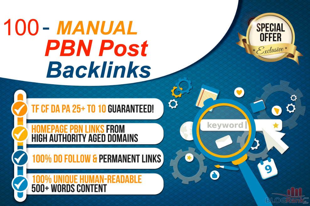 Create 100 Permanent Pbn Backlinks On High Trust Flow...