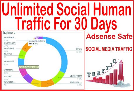 Get 30 days of Human traffic from social & organi...