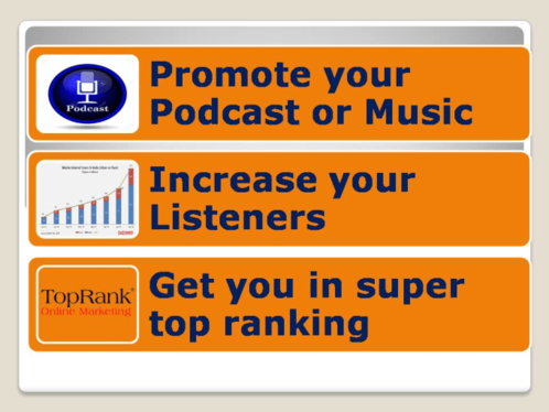 I can promote your podcast and give you top in 10 ran...