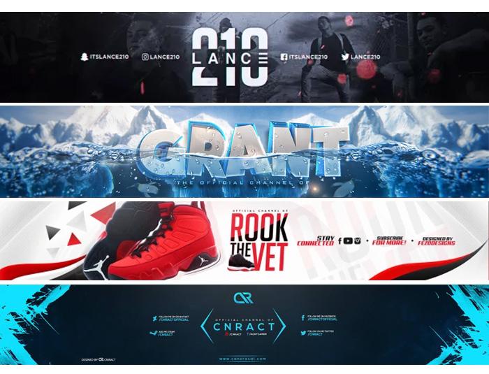 Design 2 awesome youtube banner or social media cover...