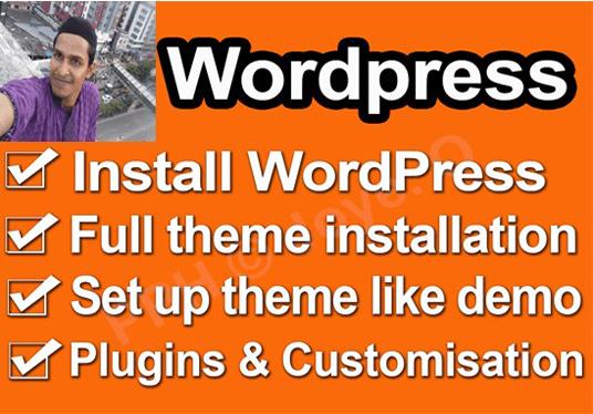 install wordpress, wordpress theme and setup like de...