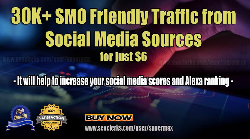 30K Social Media Traffic to increase your website ran...