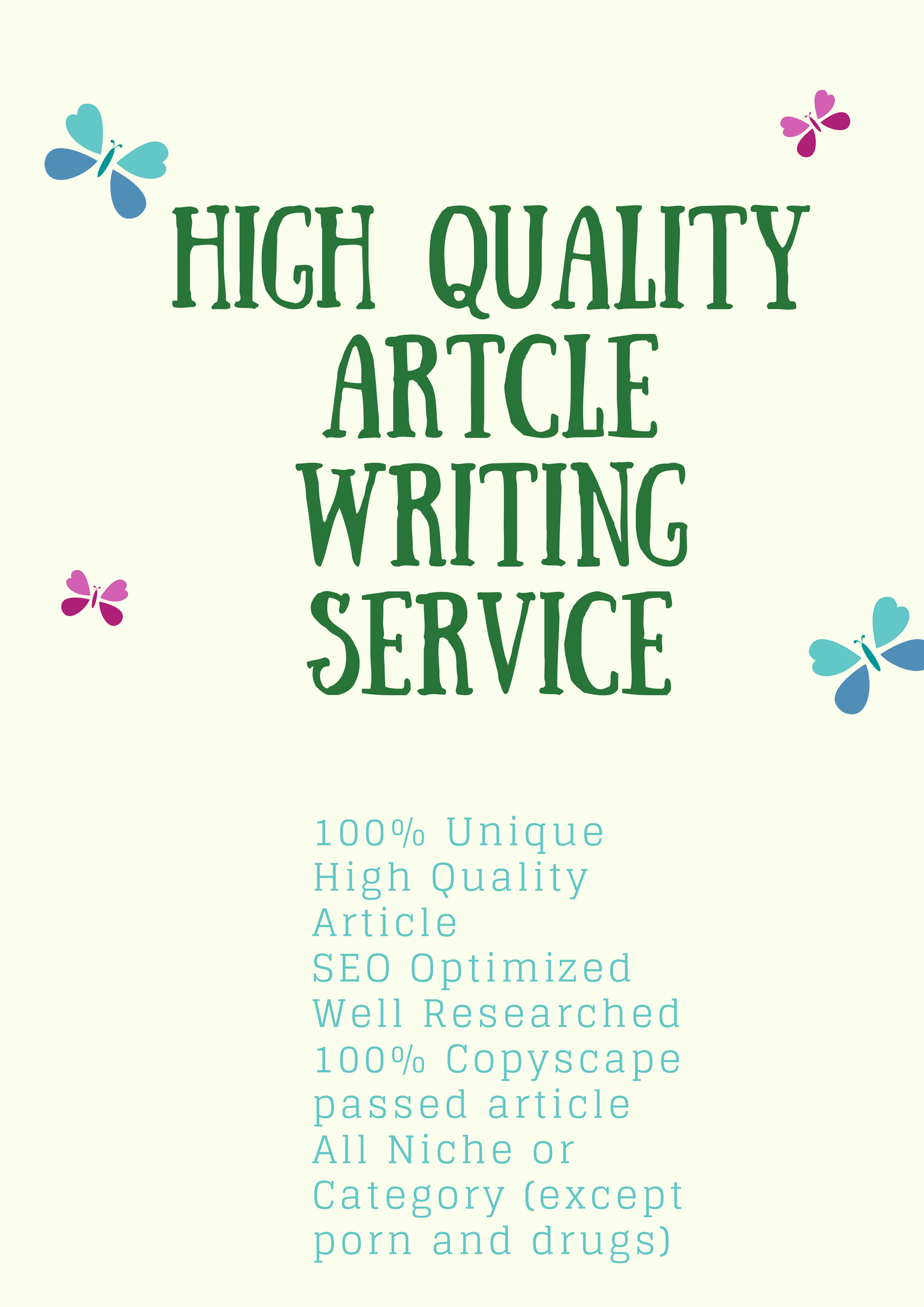 High Quality 1000+ Words Article Writing Service