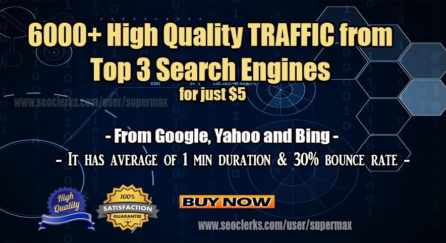 High Quality Web Traffic from Search Engines and Soci...