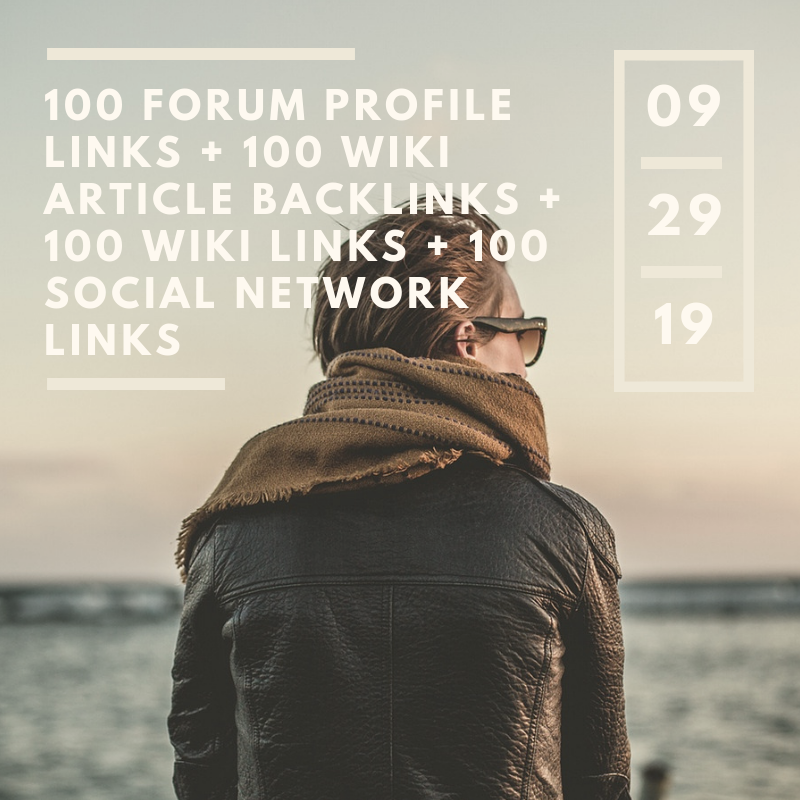 100 Forum Profile links + 100 wiki article backlinks ...