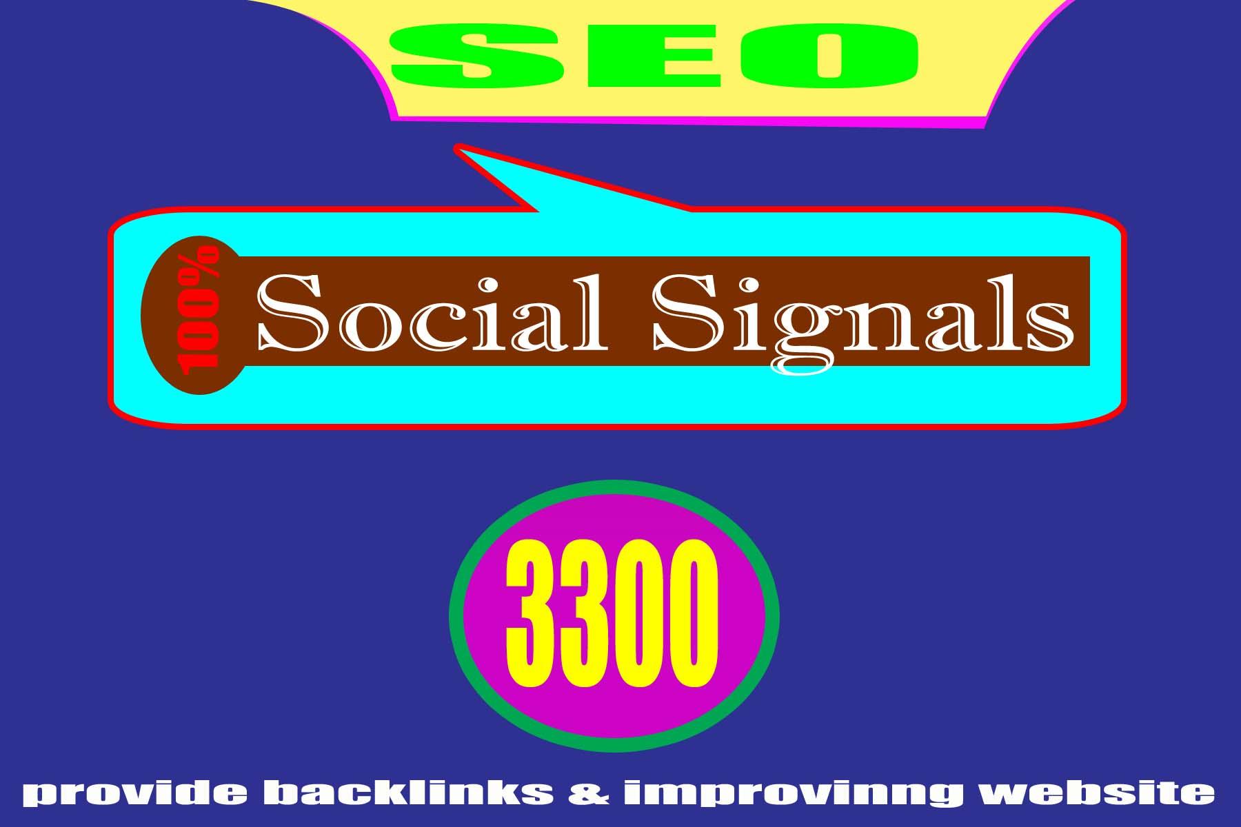 SEO Quality Backlinks, Provide 3300 Social Signals