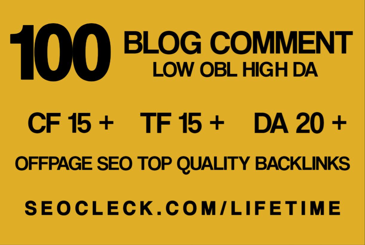 100 High TF, CF Do Follow Comment Backlinks For High...