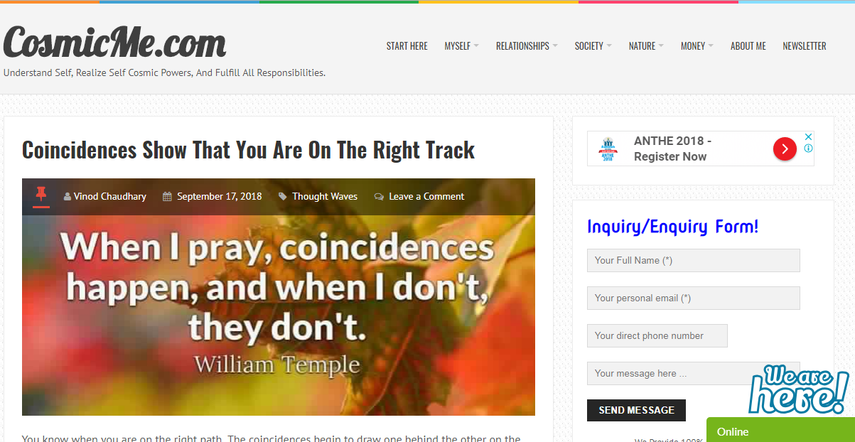 1200 Words Guest Post on DA40 blog www. CosmicMe. com