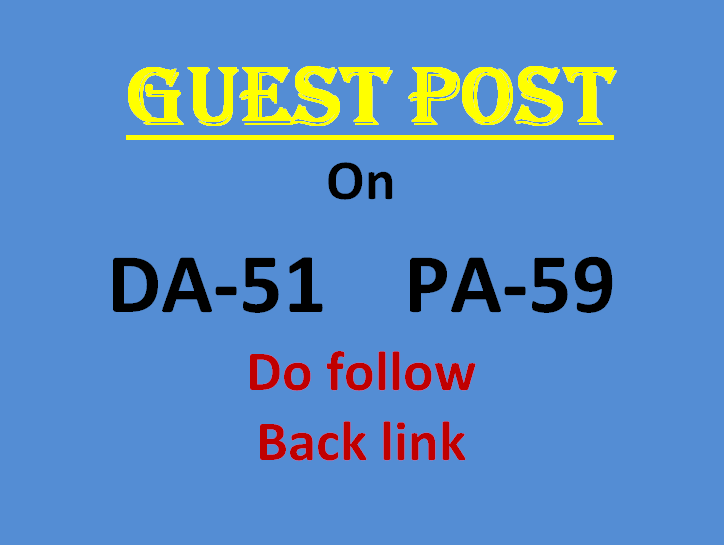 Publish a guest post with 2 backlinks on DA 51 site