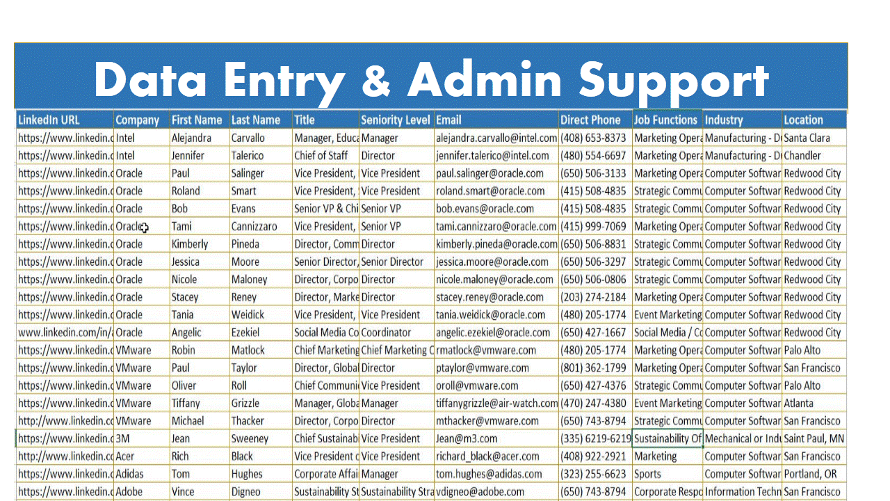 Up To 5000 Verified Linkedin Email Research