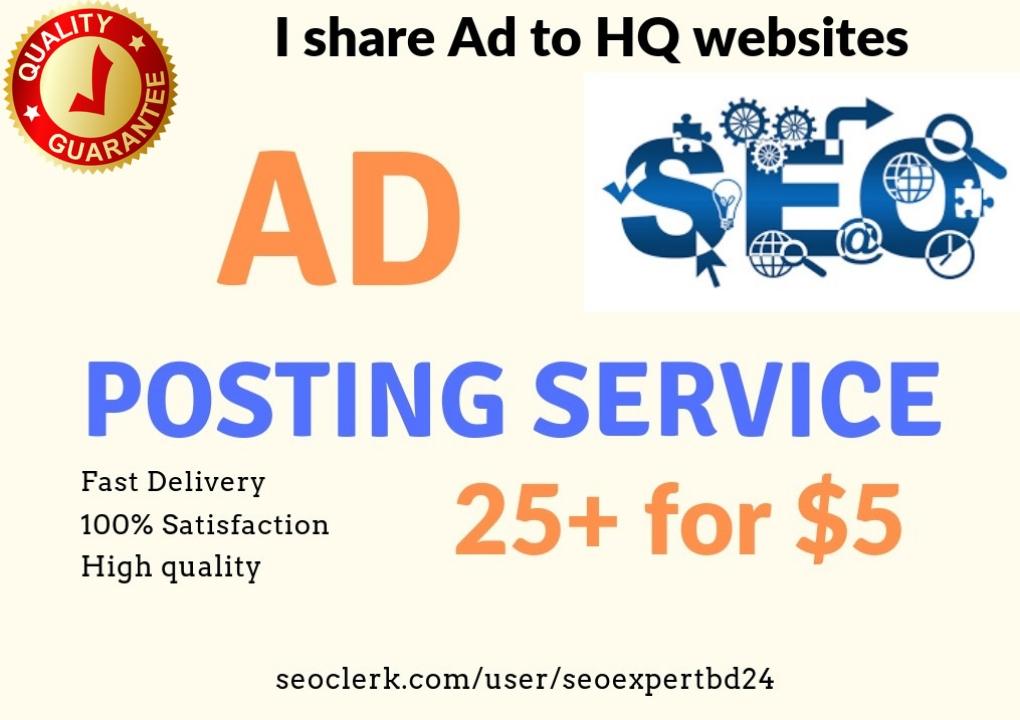 I promote your sites by High quality Ad posting manua...