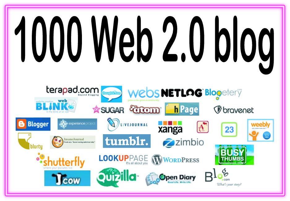 Give you 1000 web 2.0 HQ & Most Effective backlin...