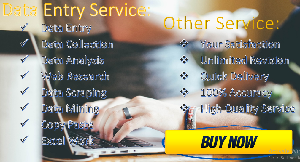 I do Provide 3 Hours Any Data Entry, Data Analysis S...