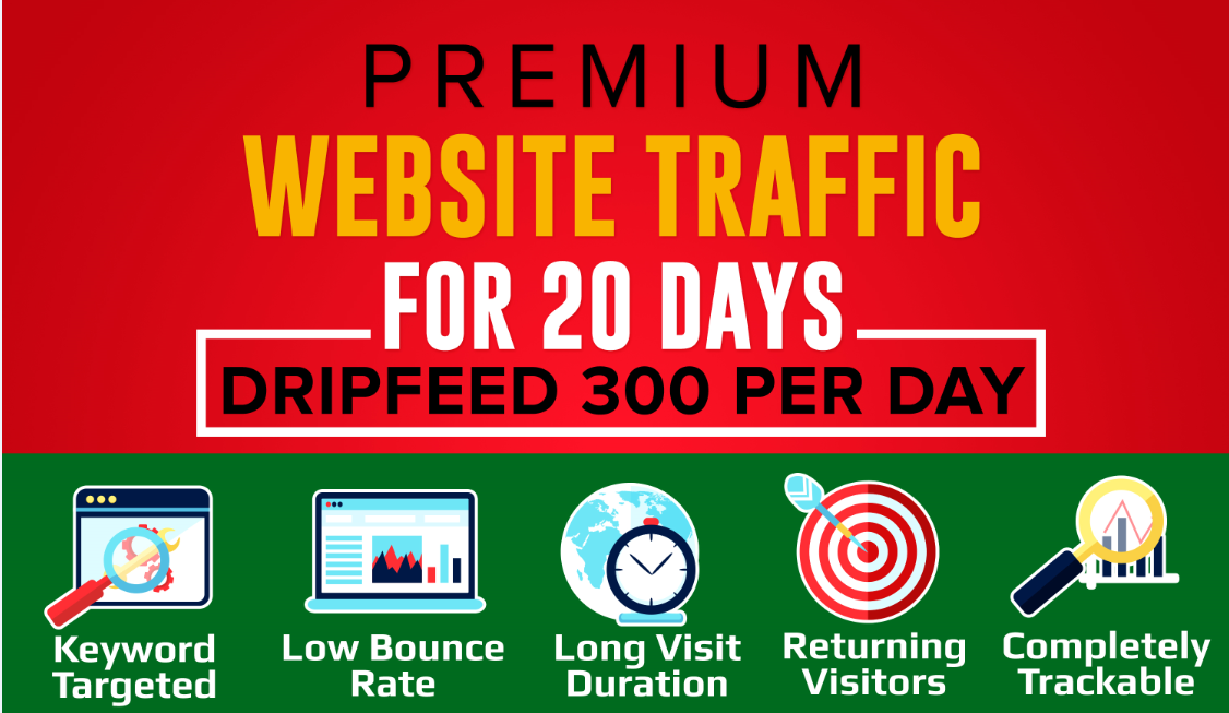 Provide Premium Website Traffic For 20 Days Dripfeed ...