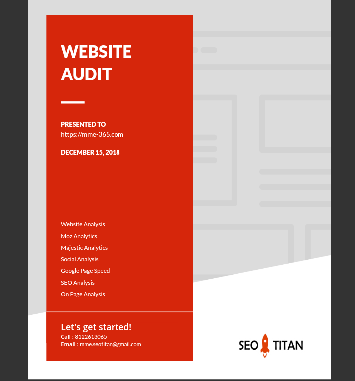 1 Custom SEO Report & Website Audit