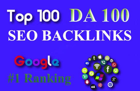 Build Top 100 Unique Domain SEO Backlinks On Da100 an...