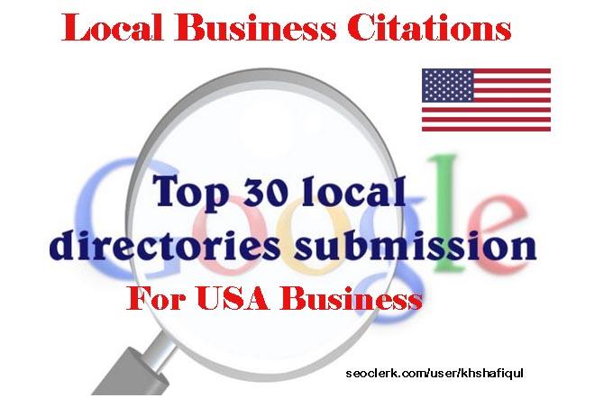 provide 30 local listings for USA local business rank...