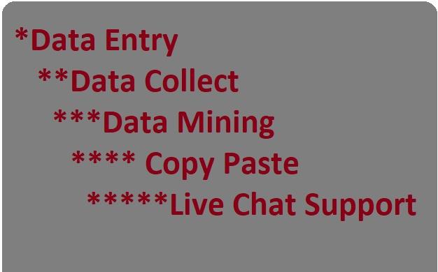 Data Entry, Data Collect & Data Mining for 4 hou...