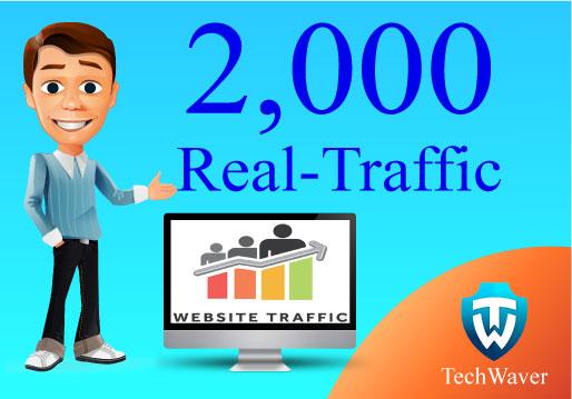 Give you 2,000 Real human Traffic for your website/bl...