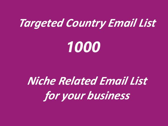 1000 niche based email list for your business