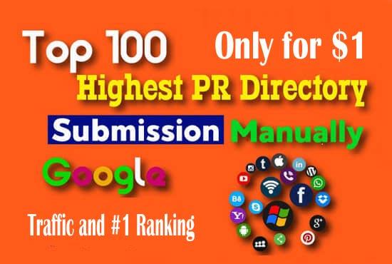 High authority 100 Directory Submission