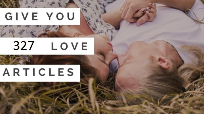 give you 328 about Love and sex plr articles and up t...