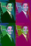 Artwork about Barack Obama in the style of Andy Warho...