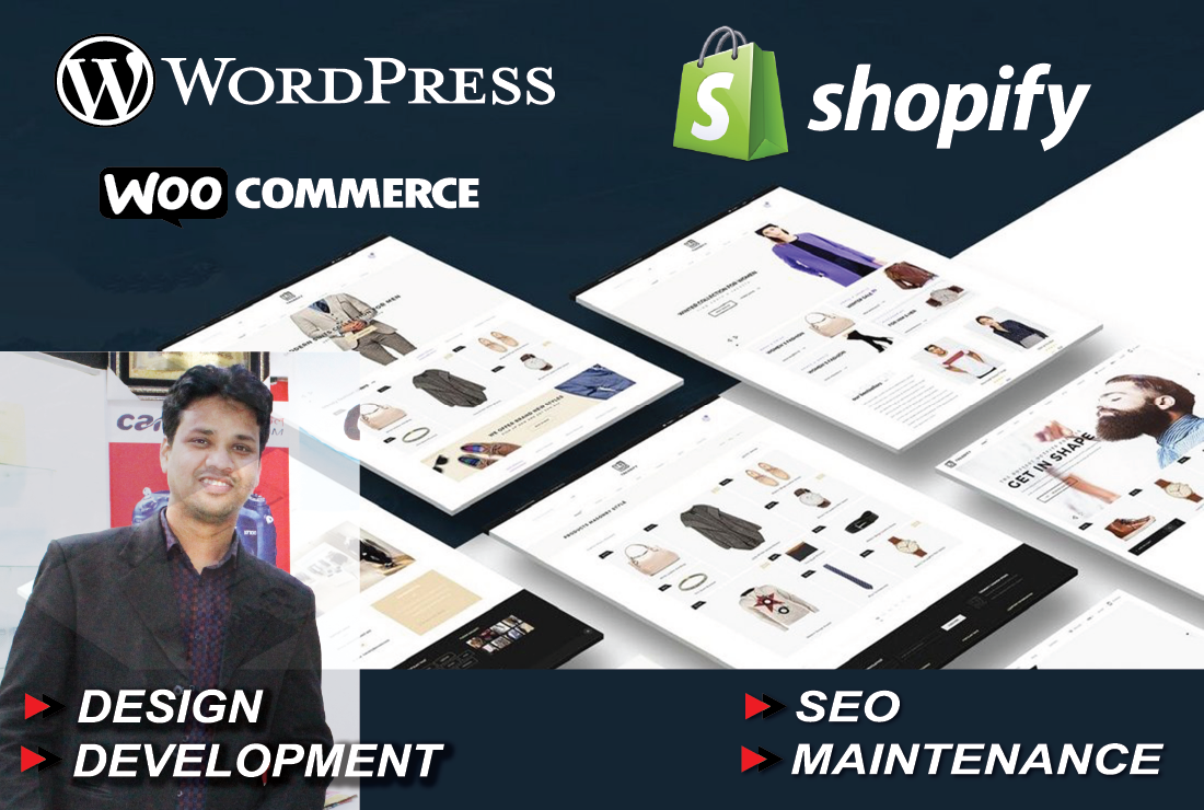 Wordpress and Shopify website design and develop with...