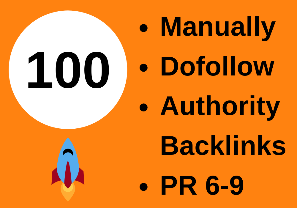 100 High Quality Authority Backlinks I Provide Manual...