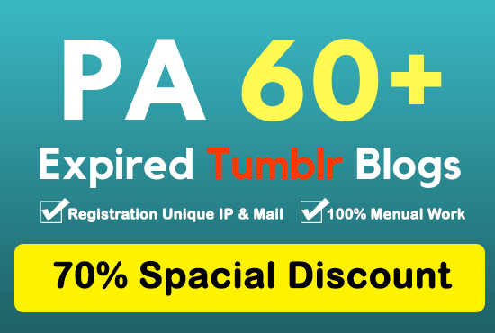 Register 20 Expired Tumblr PA & DA 60 Plus - 100 ...