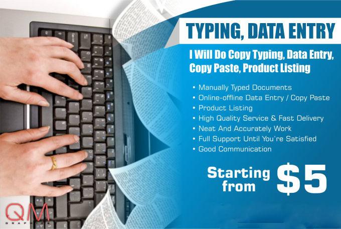 Do Product Listing, Copy Typing, Data Entry, Copy ...