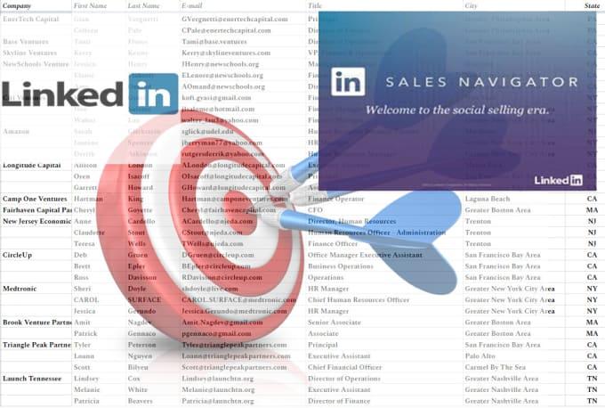 Do Linkedin Keywords Research, Targeted Email, Data C...