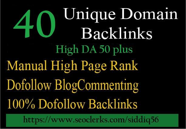40 Unique Domains Manual Blog Comments Backlinks DA 5...