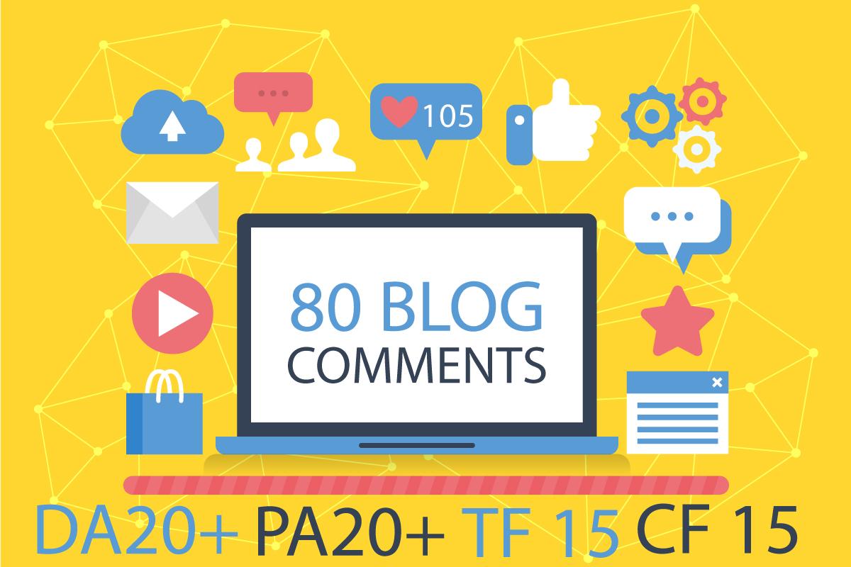 do 80 Uniqe Domain Dofollow Blog Comments High Da25+ ...