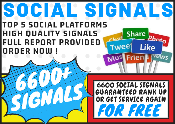 6600 Social Signal Bookmarks on Top 5 Social Media Pl...