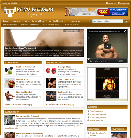 Fully Automated Wordpress Body Building Website - 100...