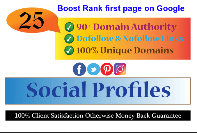 create High DA 90 social profiles setup or profile cr...