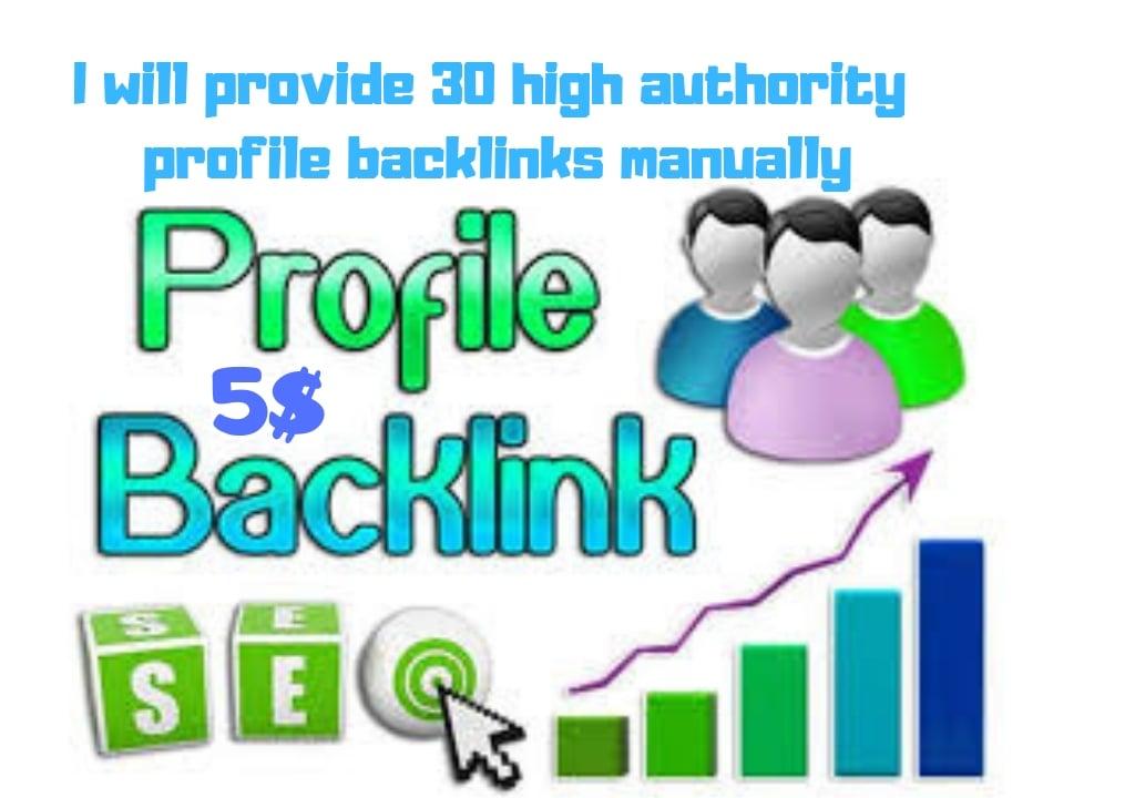 I Provide 30 High Authority Profile Back links Manual...
