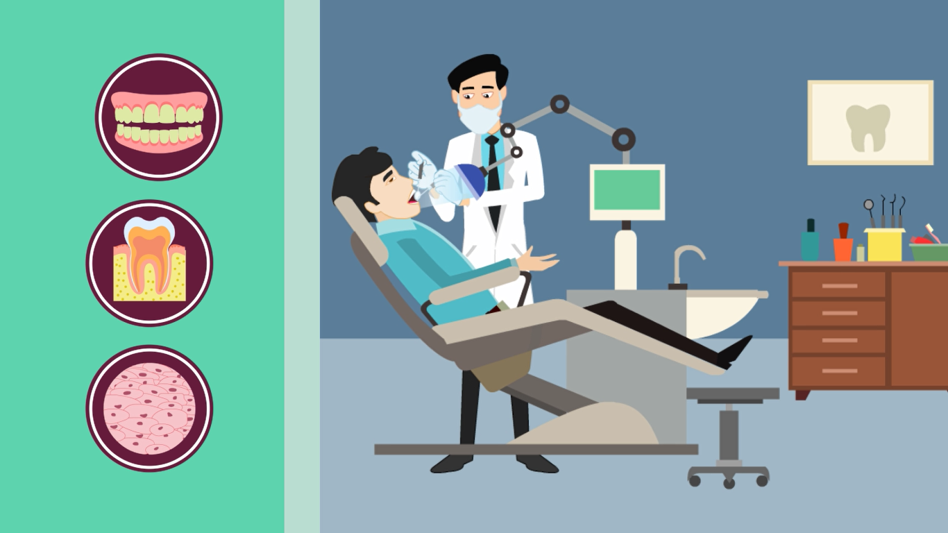 I make dentist 2d animated explainer dental tooth ach...