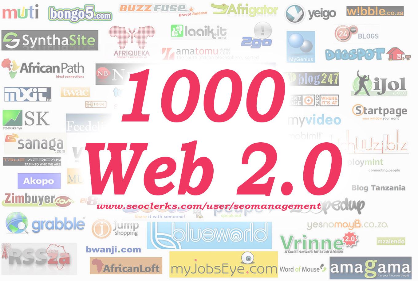 1000+ Web 2.0 Backlink Creations and High Quality Ori...