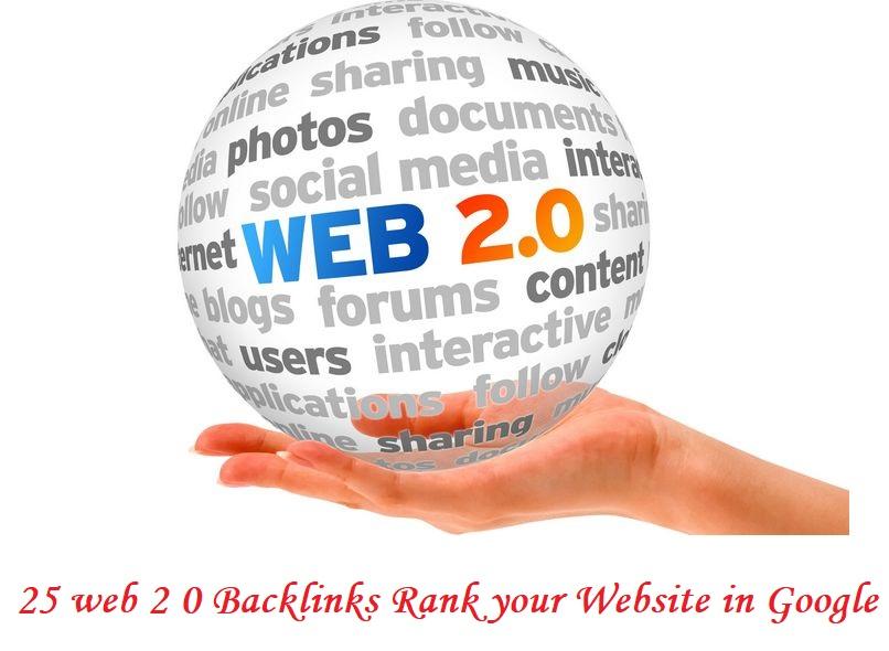 Create 25 web 2 0 Backlinks Rank your Website in Goog...