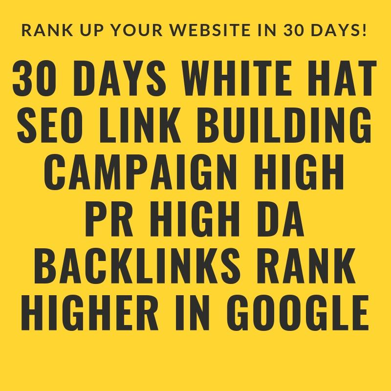 30 Days White Hat SEO Link Building Campaign High PR ...