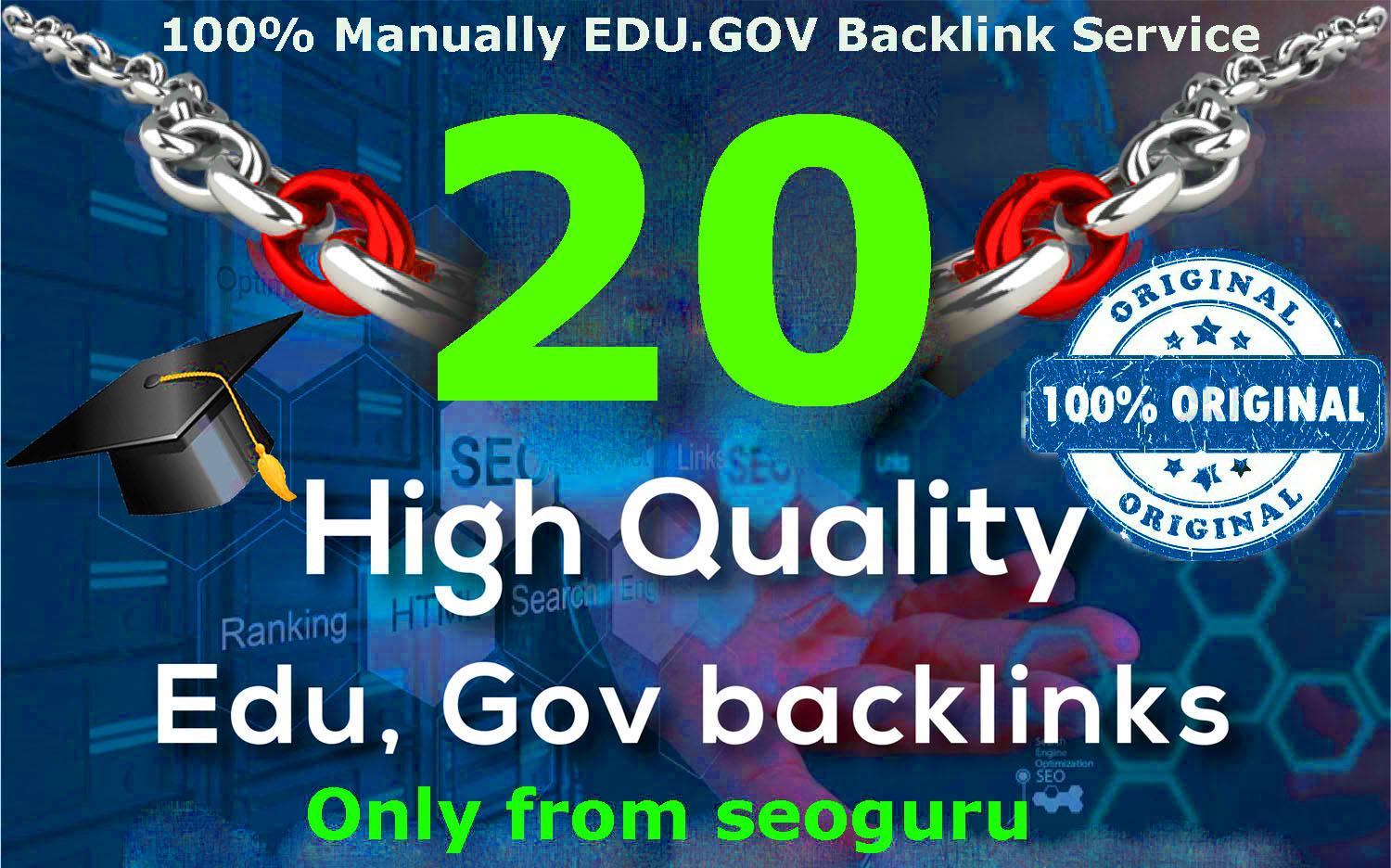 Creat 20+ EDU-GOV Safe SEO Backlinks Authority Domain...