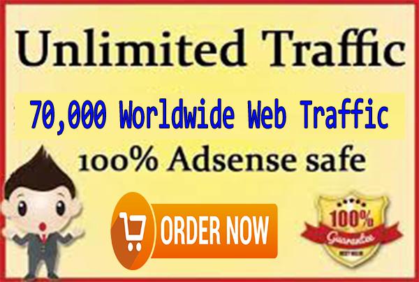Adsense Safe 70,000 Worldwide High Quality Real Human...