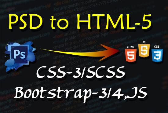 Convert Psd To Html, Sketch To Html, Bootstrap Resp...